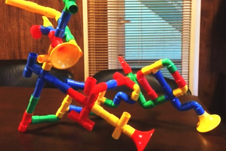 ブロックで作ったラッパ