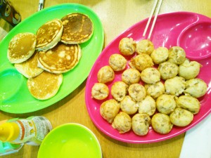 たこ焼きにパンケーキ